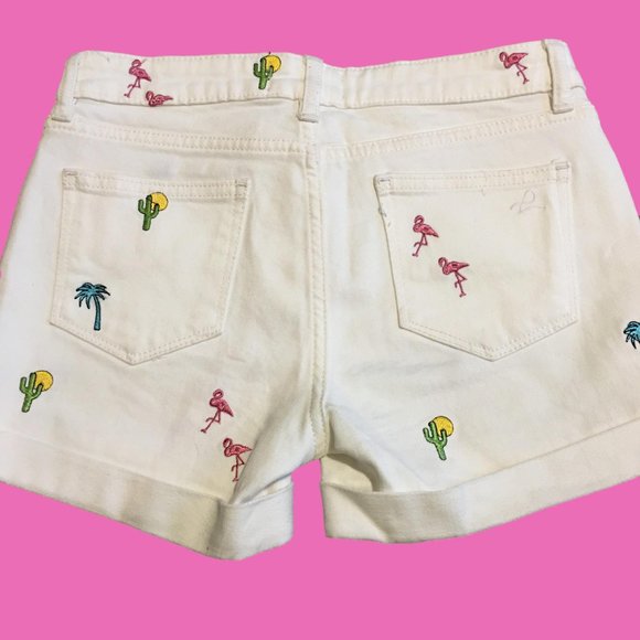 DL1961 Piper Girl’s White Embroidered Shorts - 14 - Picture 2 of 7